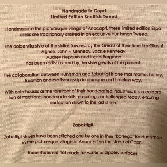 Limited edition Zabattigli/Huntsman Espadrilles Shoes. Hand made In Capr… - Picture 3 of 10